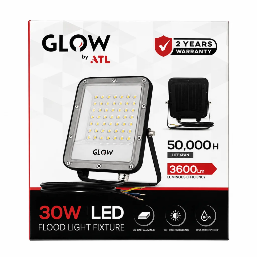 LED FLOOD LIGHT FIXTURE- GLOW 30W