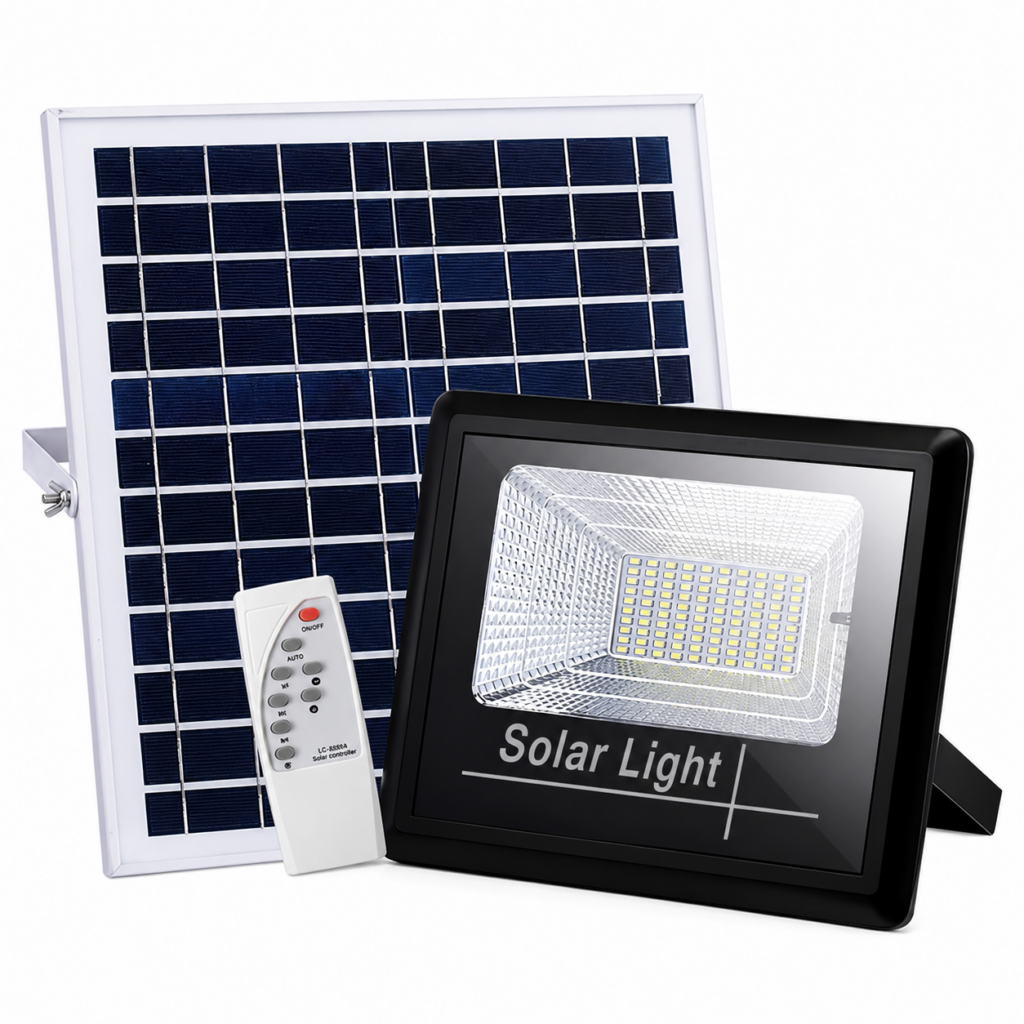 SOLAR LED FLOOD LIGHT WITH REMOTE-100W