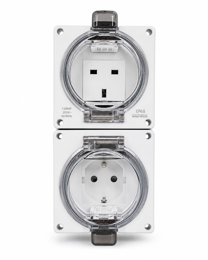 IP66 WEATHERPROOF COMBINATION SWITCH SOCKET (UK+ EU)
