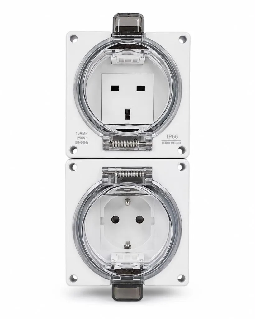 IP66 WEATHERPROOF COMBINATION SWITCH SOCKET (UK+ EU)