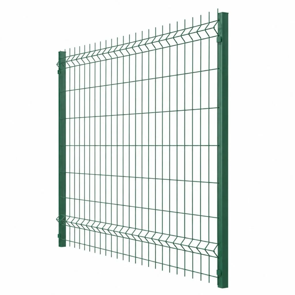 GREEN PVC-COATED WELDED WIRE FENCE PANEL