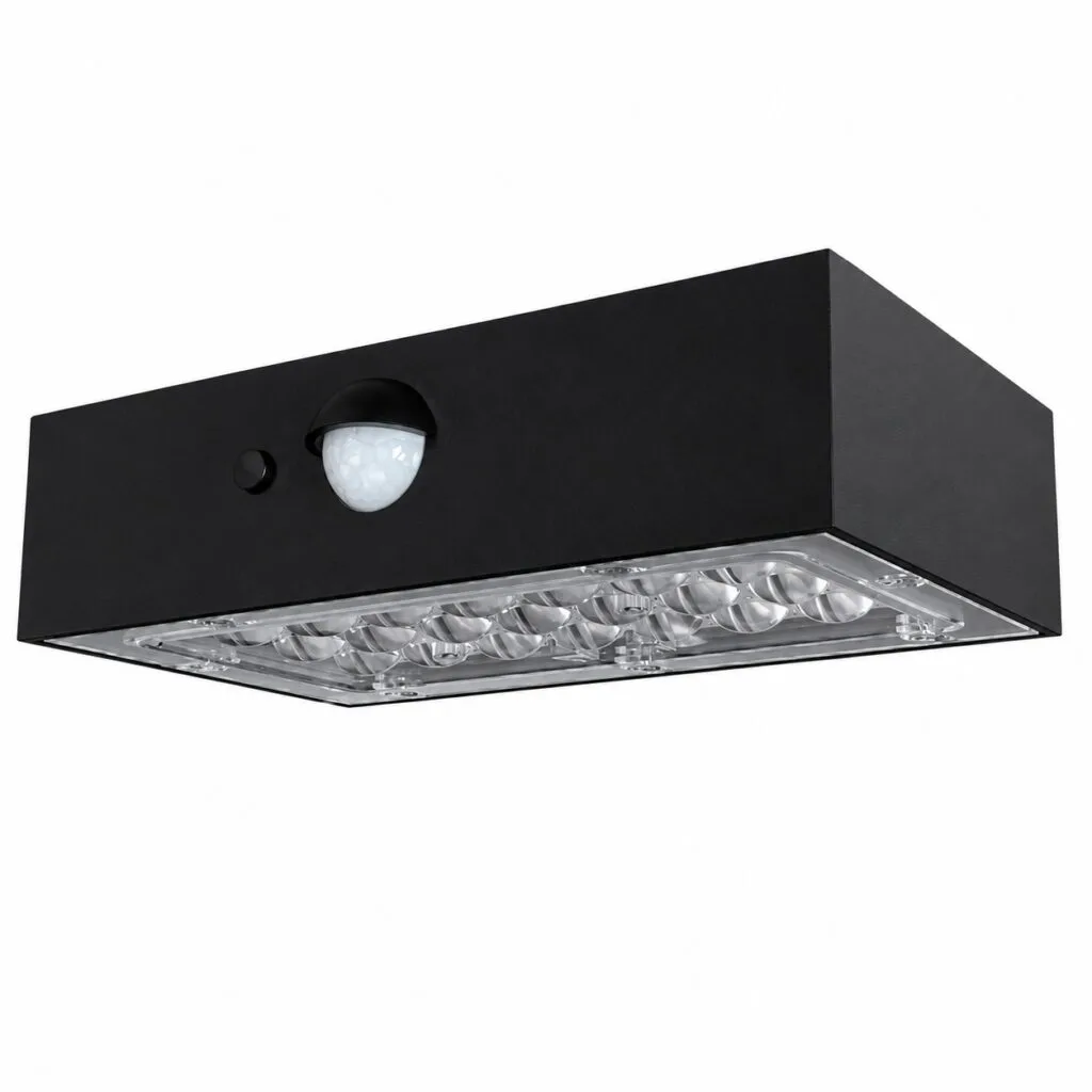 SOLAR LED WALL LIGHT WITH MOTION SENSOR – BLACK